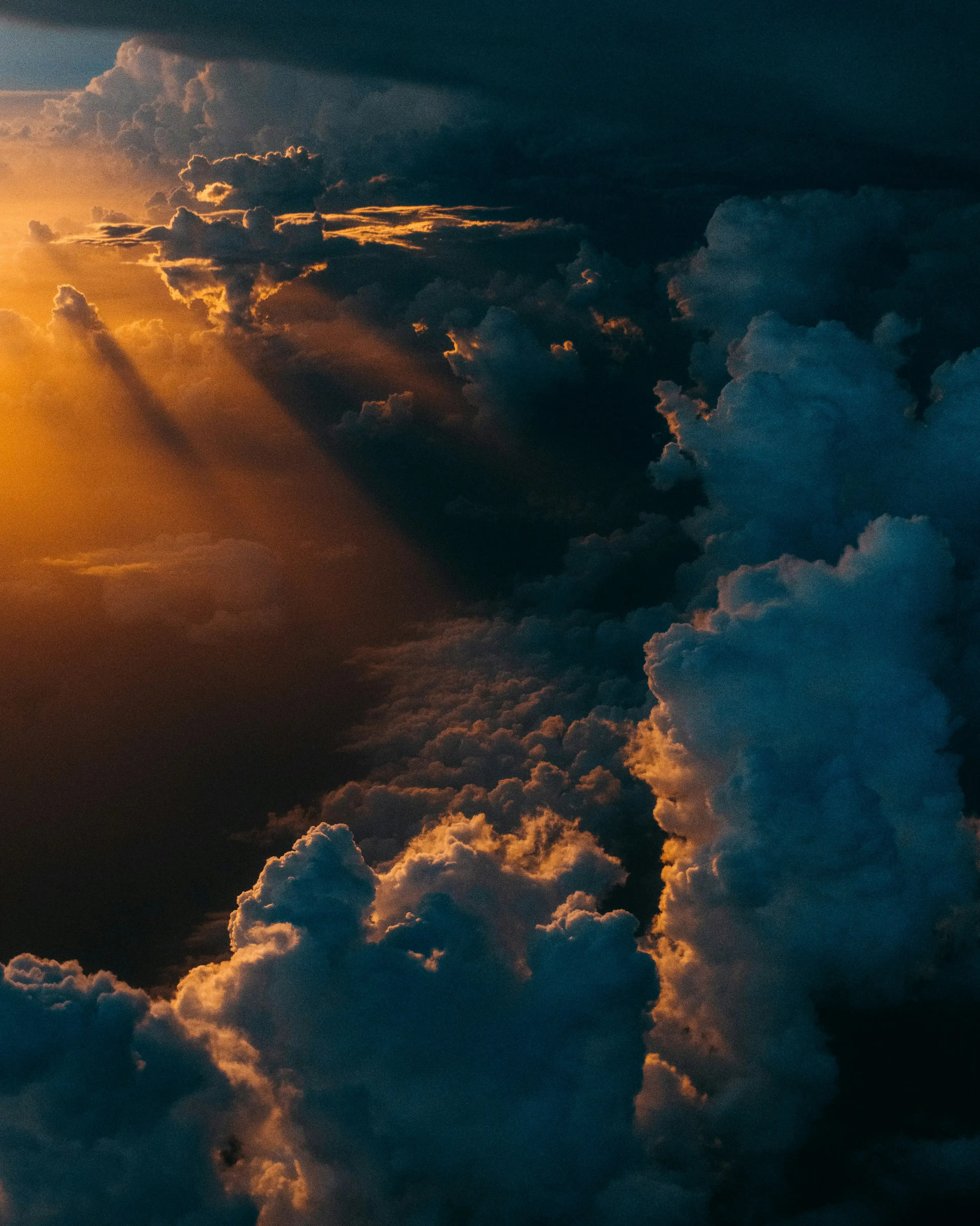 Photo of thunderclouds at evening from the sky