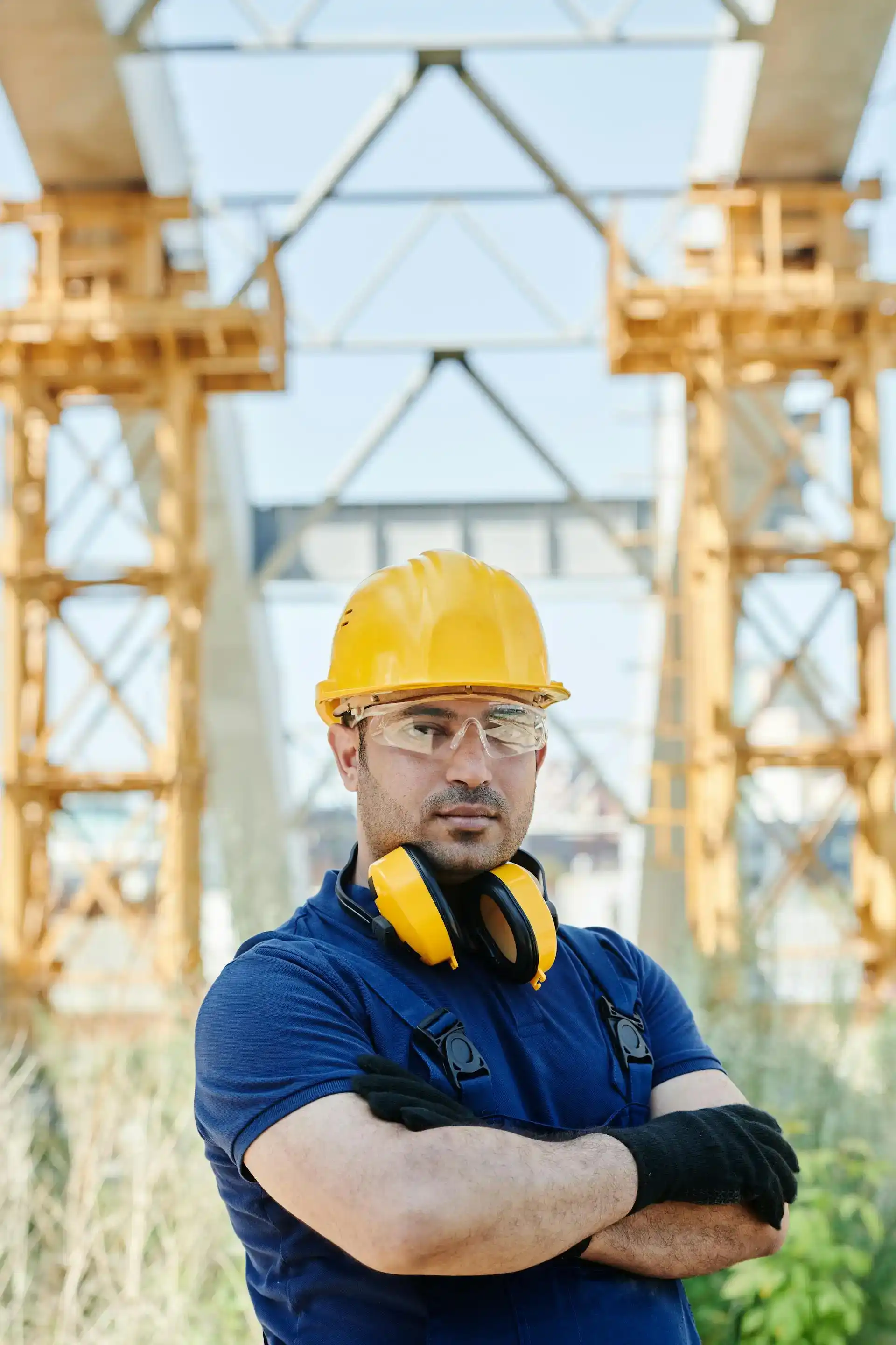 Man wearing safety gear