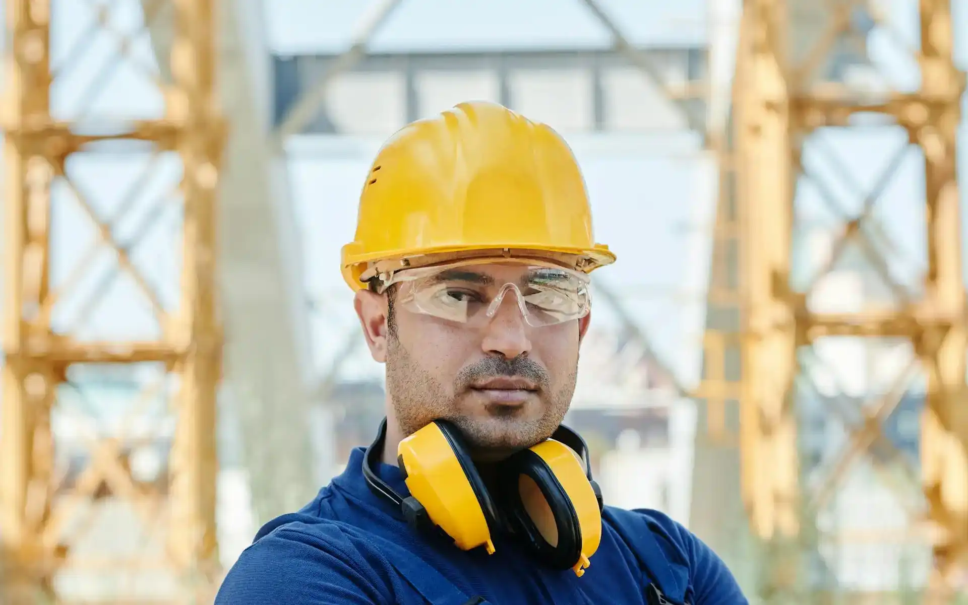 Man wearing safety gear